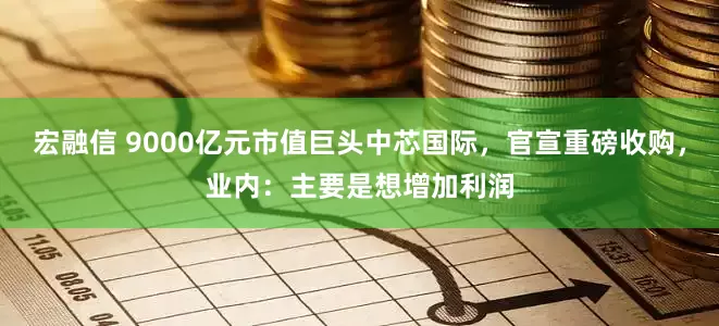 宏融信 9000亿元市值巨头中芯国际，官宣重磅收购，业内：主要是想增加利润
