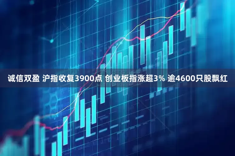 诚信双盈 沪指收复3900点 创业板指涨超3% 逾4600只股飘红